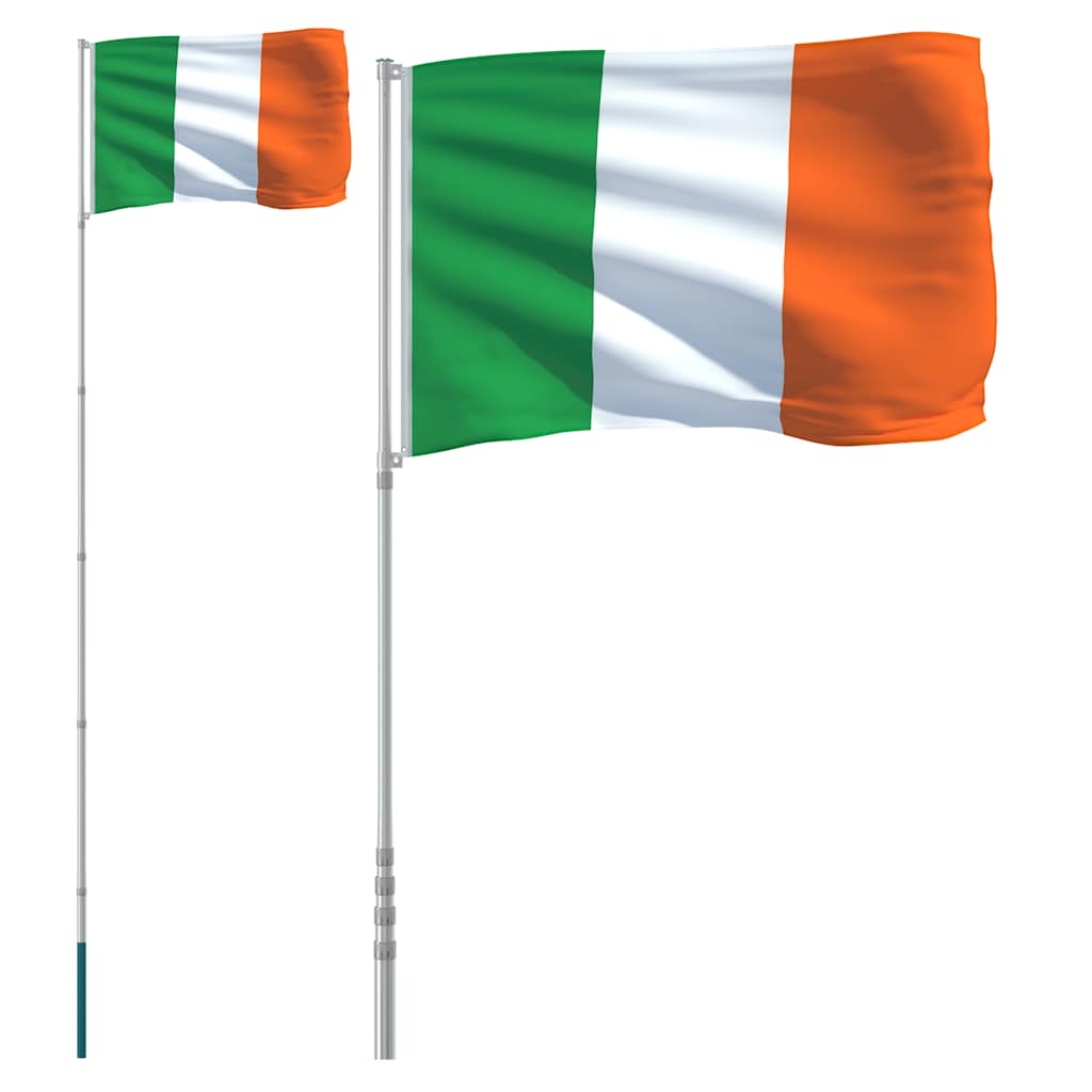 Drapeau Vidaxl avec Flagpole Ireland 5,55 m en aluminium