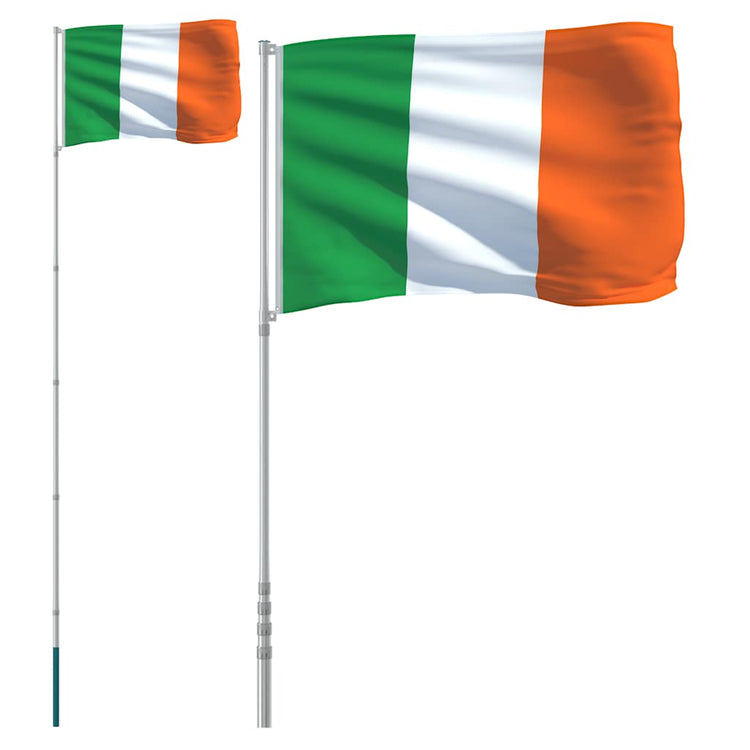 Drapeau Vidaxl avec Flagpole Ireland 5,55 m en aluminium