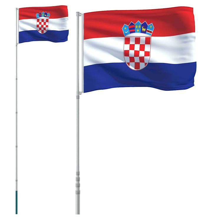 Vidaxl drapeau avec mât Croatie 5,5 m aluminium