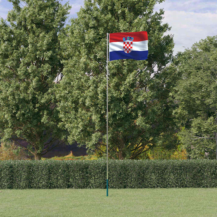Vidaxl drapeau avec mât Croatie 5,5 m aluminium