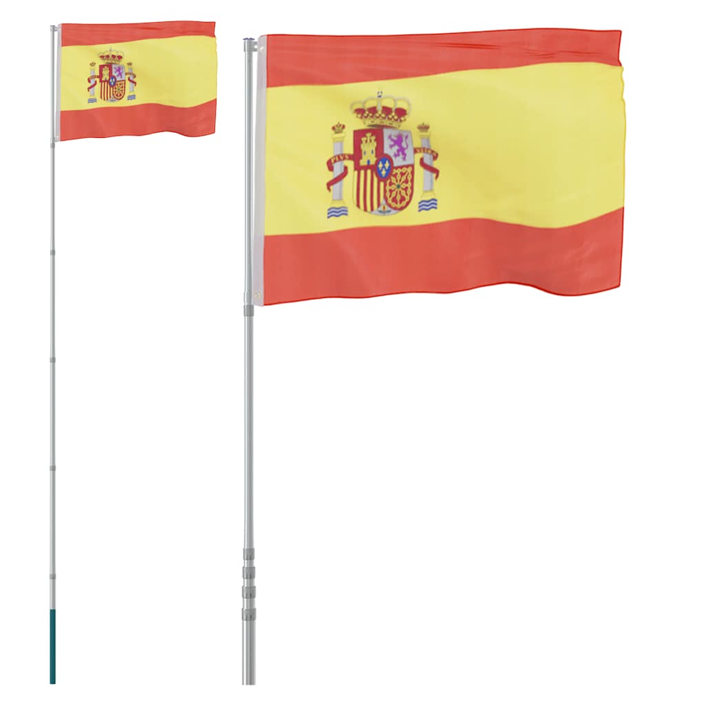 Viaxl Drapeau avec drapeau Espagne 5,55 m en aluminium