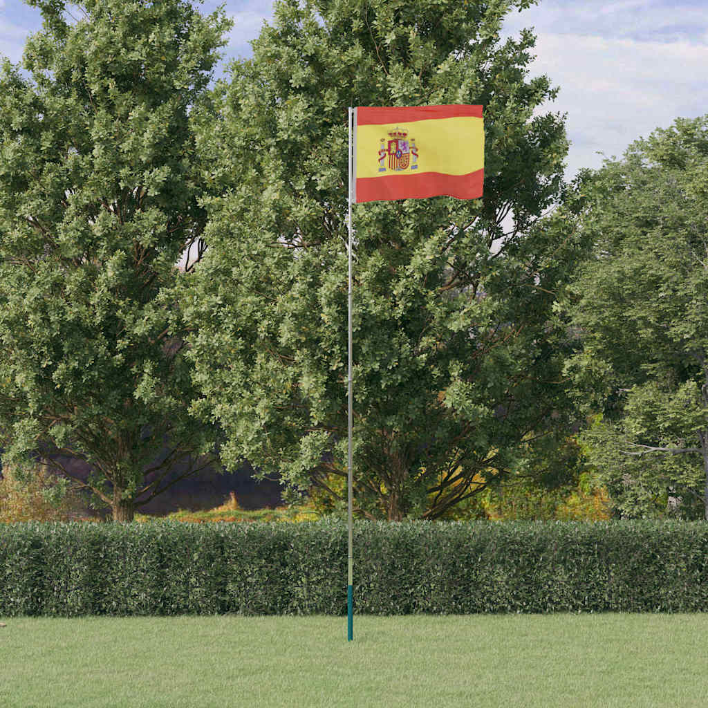 Viaxl Drapeau avec drapeau Espagne 5,55 m en aluminium