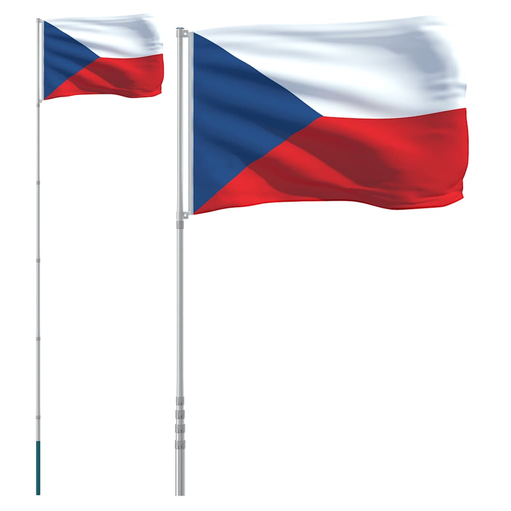 Drapeau Vidaxl avec drapeau tchèque République 5,55 m en aluminium