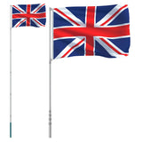 Drapeau Vidaxl avec drapeau au Royaume-Uni 5,55 m en aluminium - afbeelding 2
