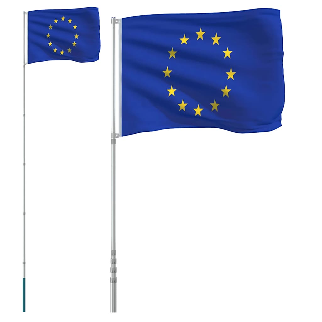 Flag vidaxl avec drapeau Europe 5,55 m en aluminium