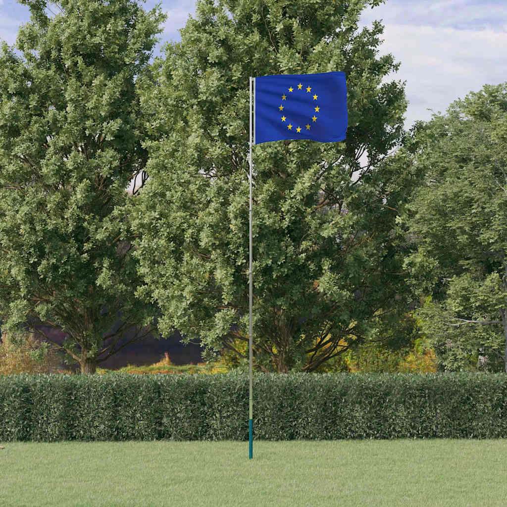 Flag vidaxl avec drapeau Europe 5,55 m en aluminium