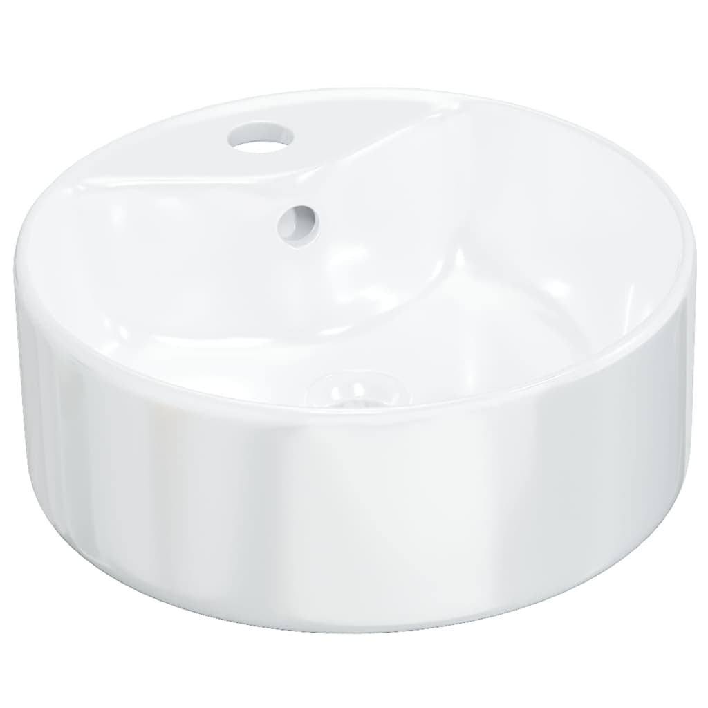 Vidaxl Washbasin 40x14,5 cm Céramique ronde blanc