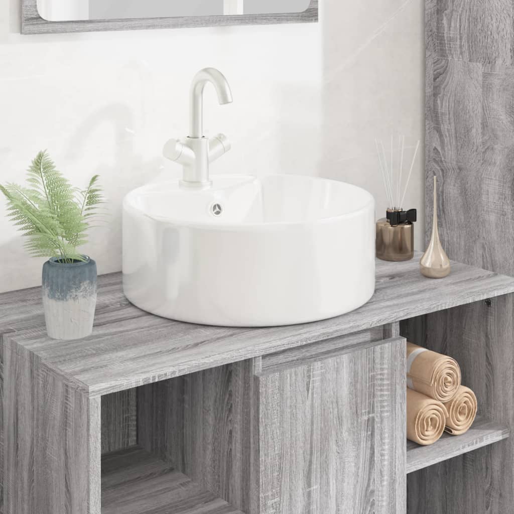 Vidaxl Washbasin 40x14,5 cm Céramique ronde blanc