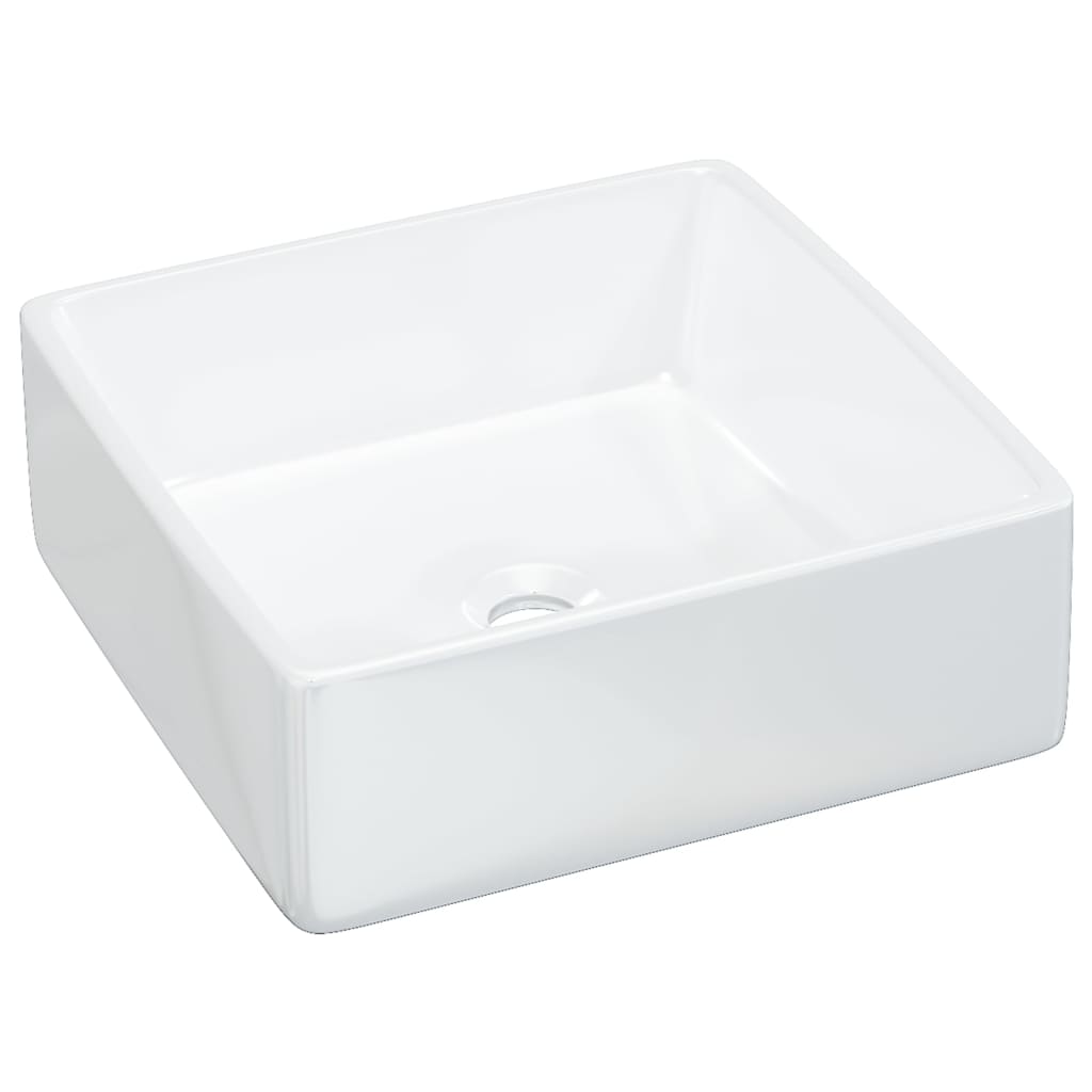 Vidaxl Washbasin 37x37x13 cm carré en céramique blanc