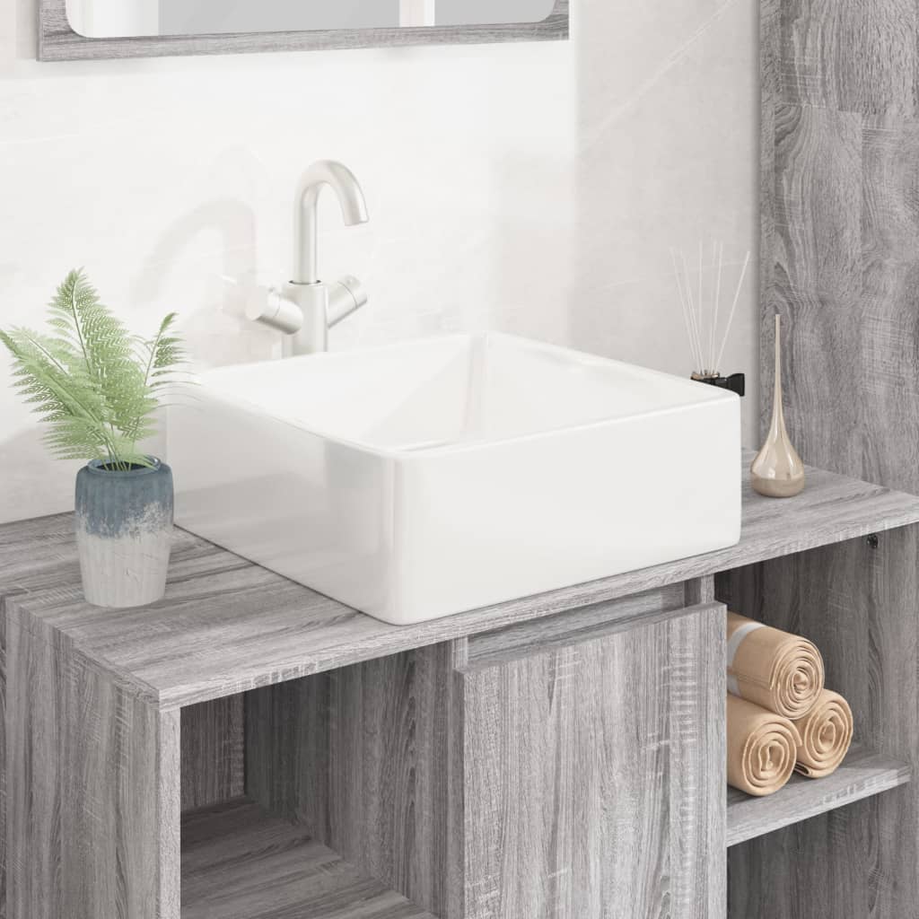Vidaxl Washbasin 37x37x13 cm carré en céramique blanc