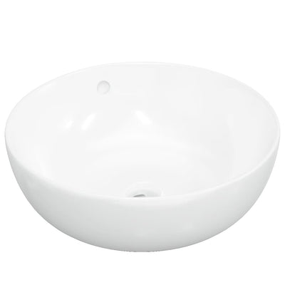 Vidaxl Washbasin 44x17 cm Round Ceramic White