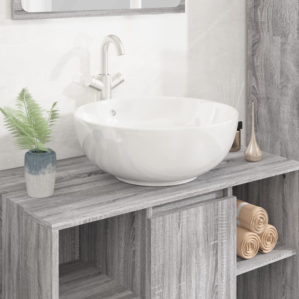 Vidaxl Washbasin 44x17 cm Round Ceramic White