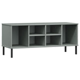 Rack de chaussures Vidaxl avec des jambes en métal Oslo 106x35x45 cm Gris de pin - afbeelding 2