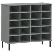 Rack de chaussures Vidaxl avec des jambes en métal Oslo 95x35x86 cm Gris gris de pin - afbeelding 2
