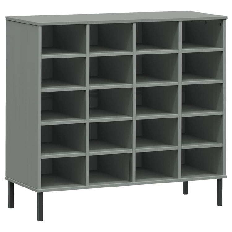 Rack de chaussures Vidaxl avec des jambes en métal Oslo 95x35x86 cm Gris gris de pin
