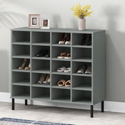 Rack de chaussures Vidaxl avec des jambes en métal Oslo 95x35x86 cm Gris gris de pin - afbeelding 1