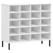 Rack à chaussures Vidaxl avec des jambes en métal Oslo 95x35x86 cm Bois de pin blanc - afbeelding 2