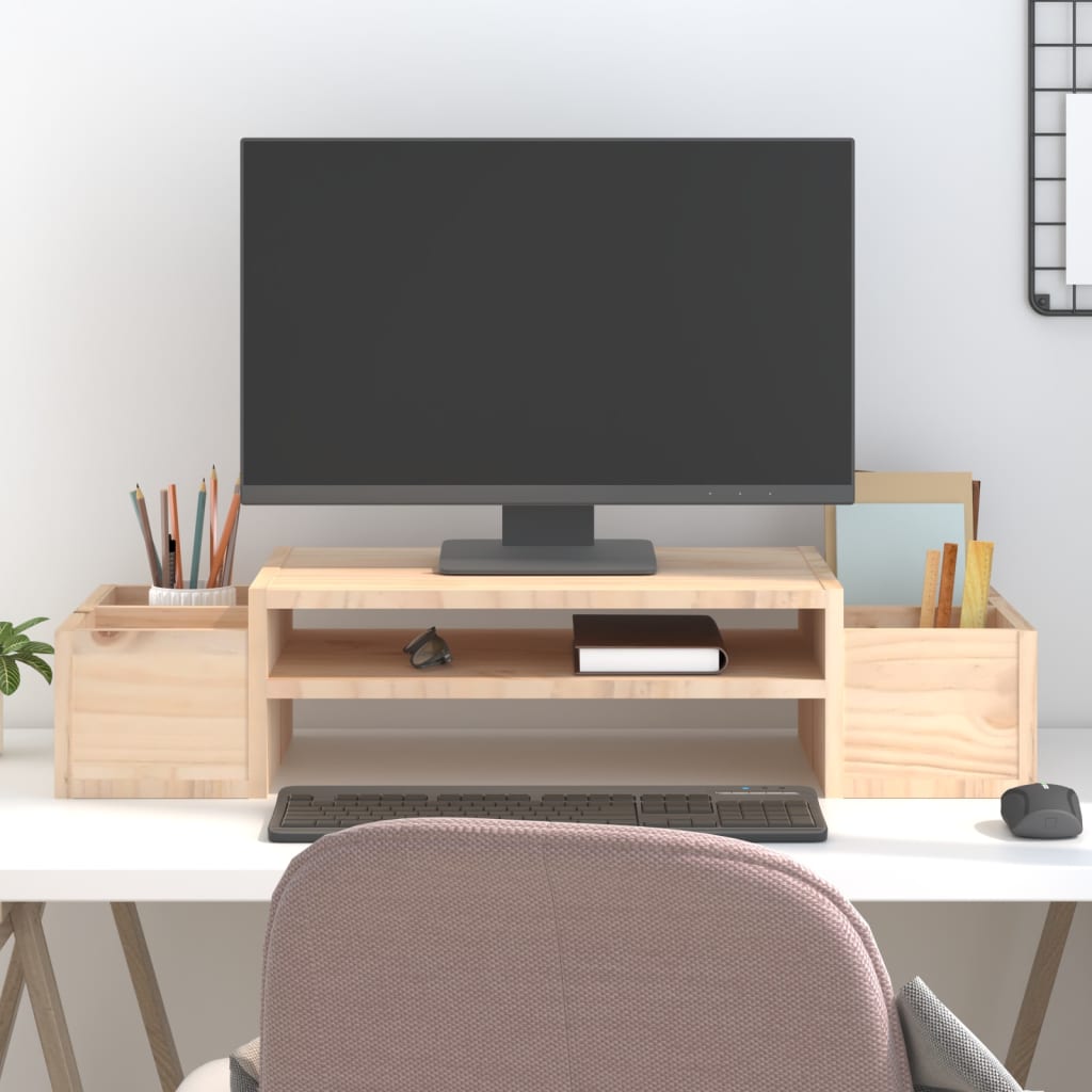 Vidaxxl support pour écran 70x27,5x15 cm bois de pin massif