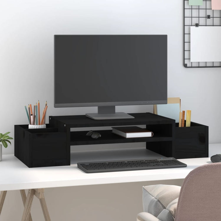 Le moniteur Vidaxl comprend 70x27.5x15 cm en pin solide noir