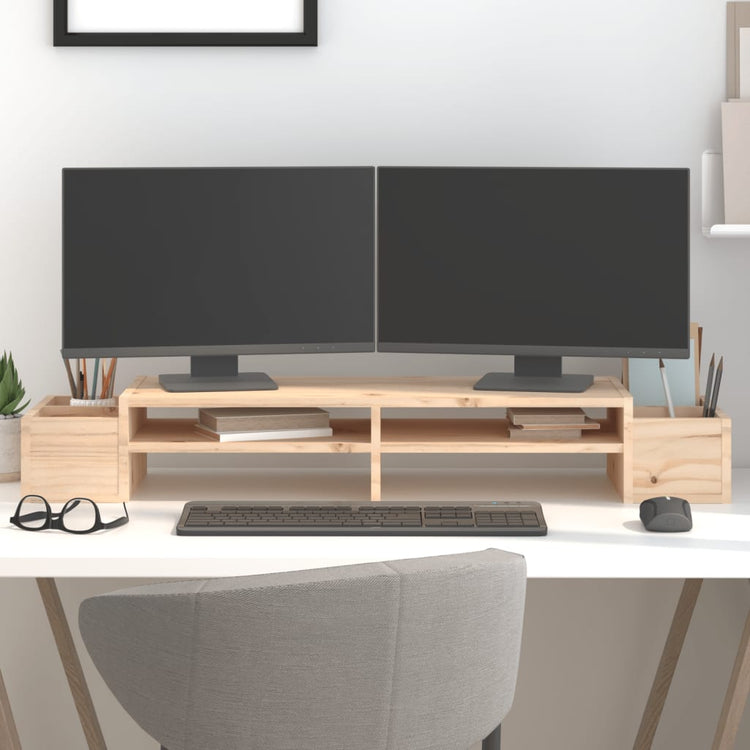Vidaxxl support pour écran 100x27,5x15 cm bois de pin massif