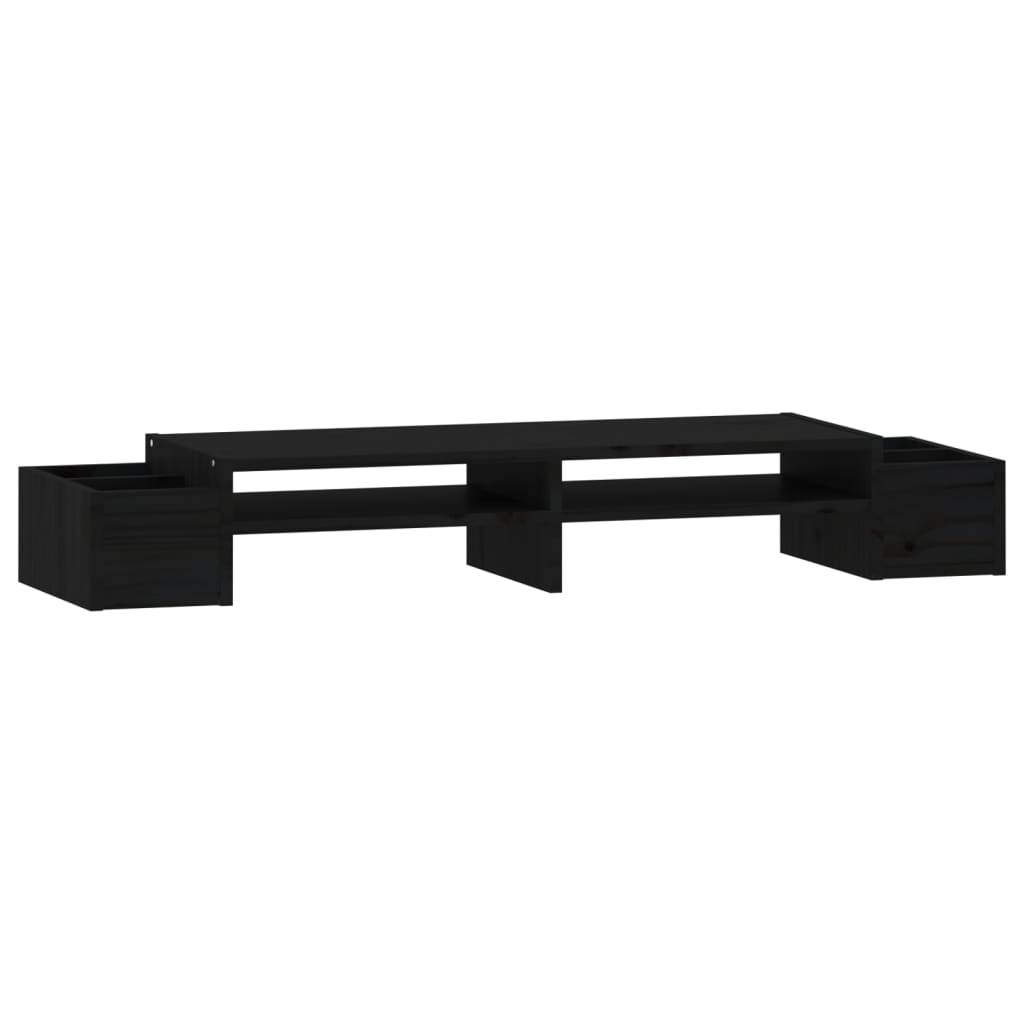 Vidaxl Monitor standard 100x27.5x15 cm Bois de pin solide noir