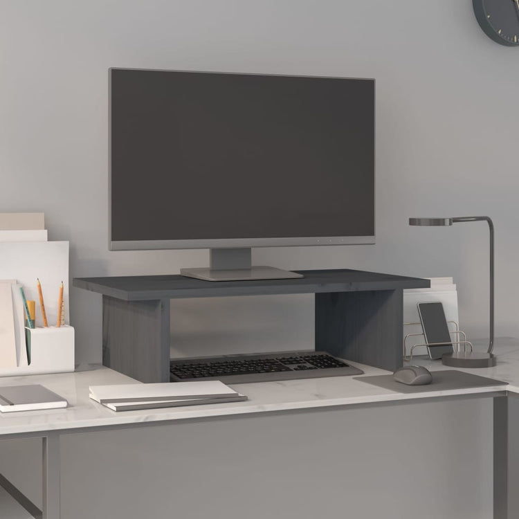 Vidaxl Monitor standard 50x27x15 cm Gray de pin solide