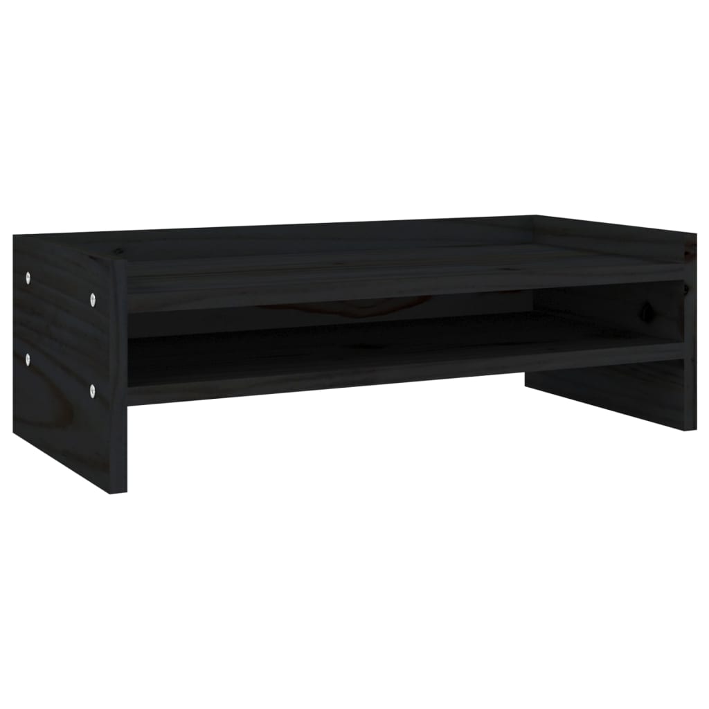 Le moniteur Vidaxl comprend 50x24x16 cm de pin solide noir