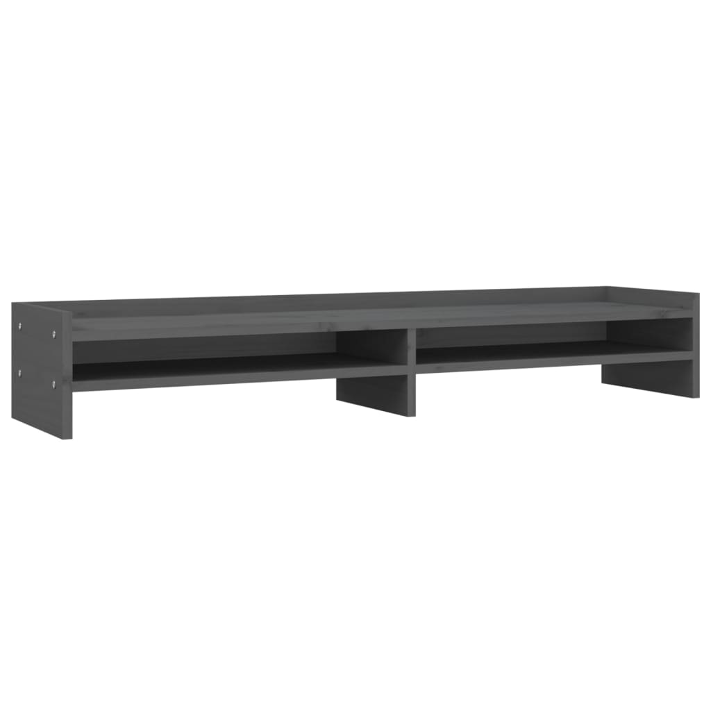 Vidaxl Monitor standard 100x24x16 cm Gray de pin solide