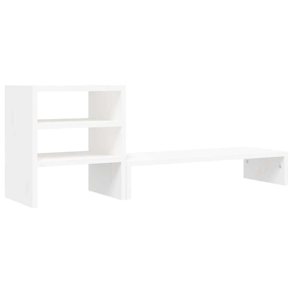Support de moniteur Vidaxl 81x20x30 cm en pin solide blanc