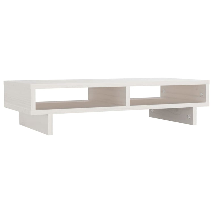 Support de moniteur Vidaxl 60x27x14 cm en pin solide blanc