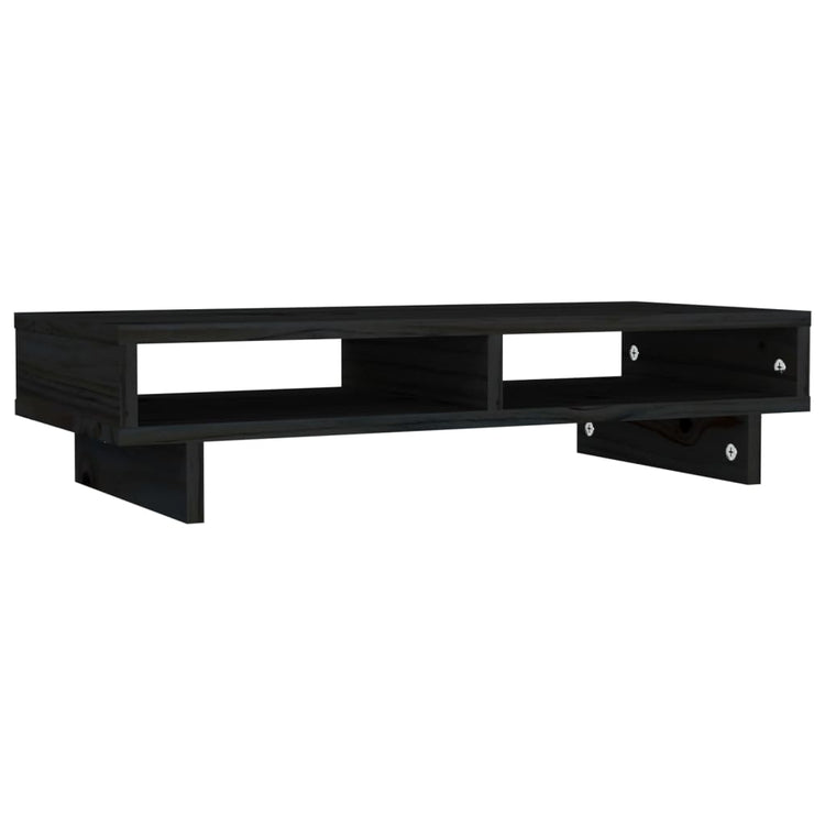 Support de moniteur Vidaxl 60x27x14 cm en pin solide noir