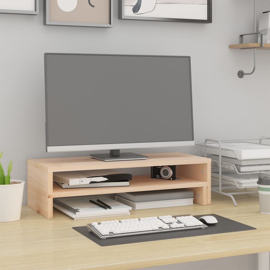 Support pour moniteur VidaXL (52-101)x22x14 cm en bois de pin massif
