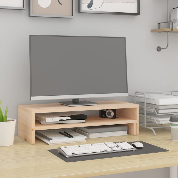Support pour moniteur VidaXL (52-101)x22x14 cm en bois de pin massif