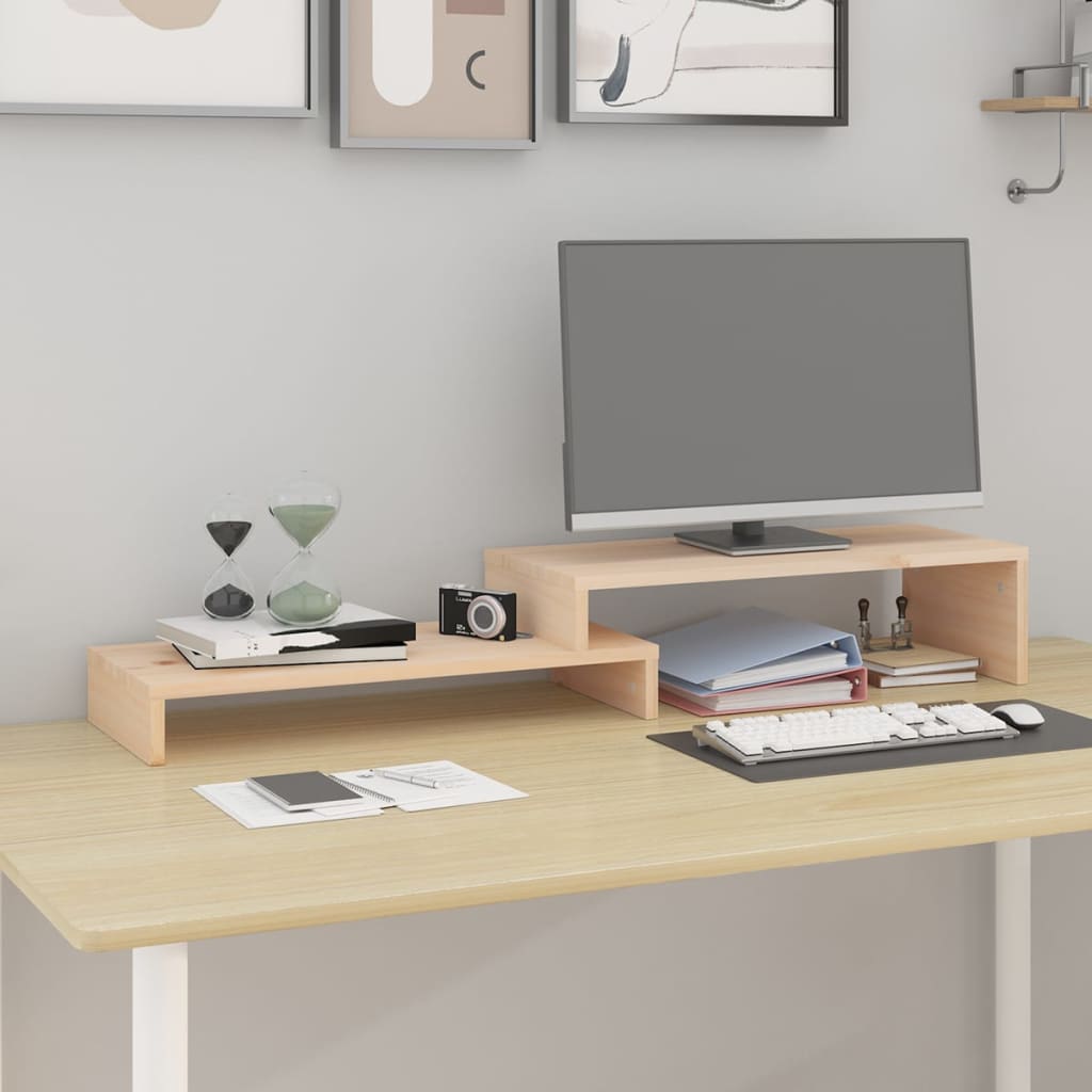 Support pour moniteur VidaXL (52-101)x22x14 cm en bois de pin massif