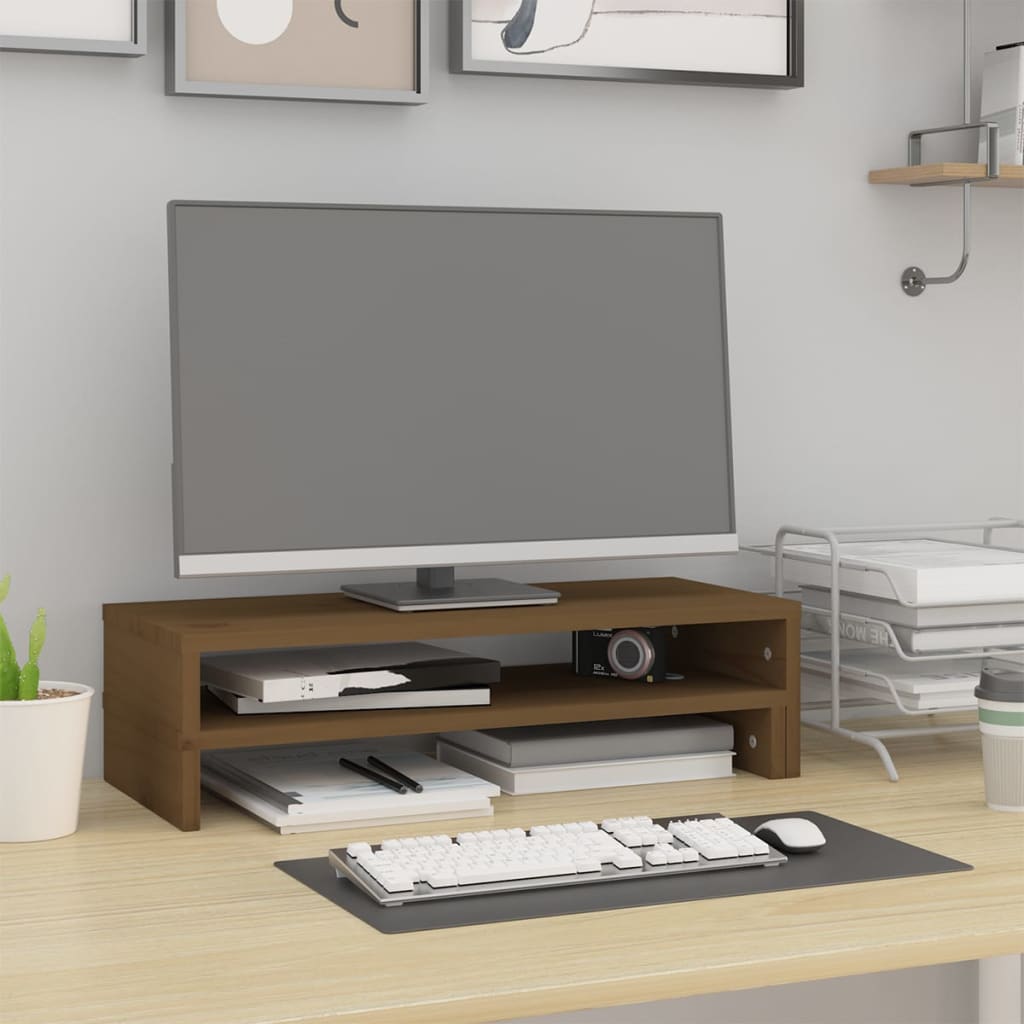 Support de moniteur Vidaxl (52-101) x22x14 cm Brun miel