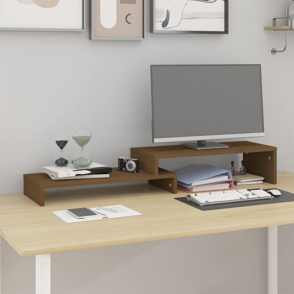 Support de moniteur Vidaxl (52-101) x22x14 cm Brun miel
