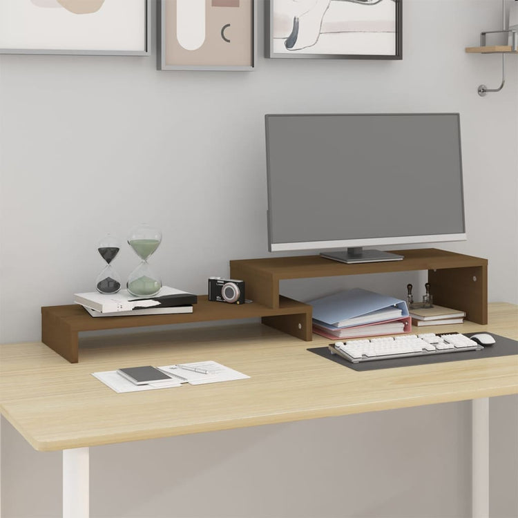 Support de moniteur Vidaxl (52-101) x22x14 cm Brun miel