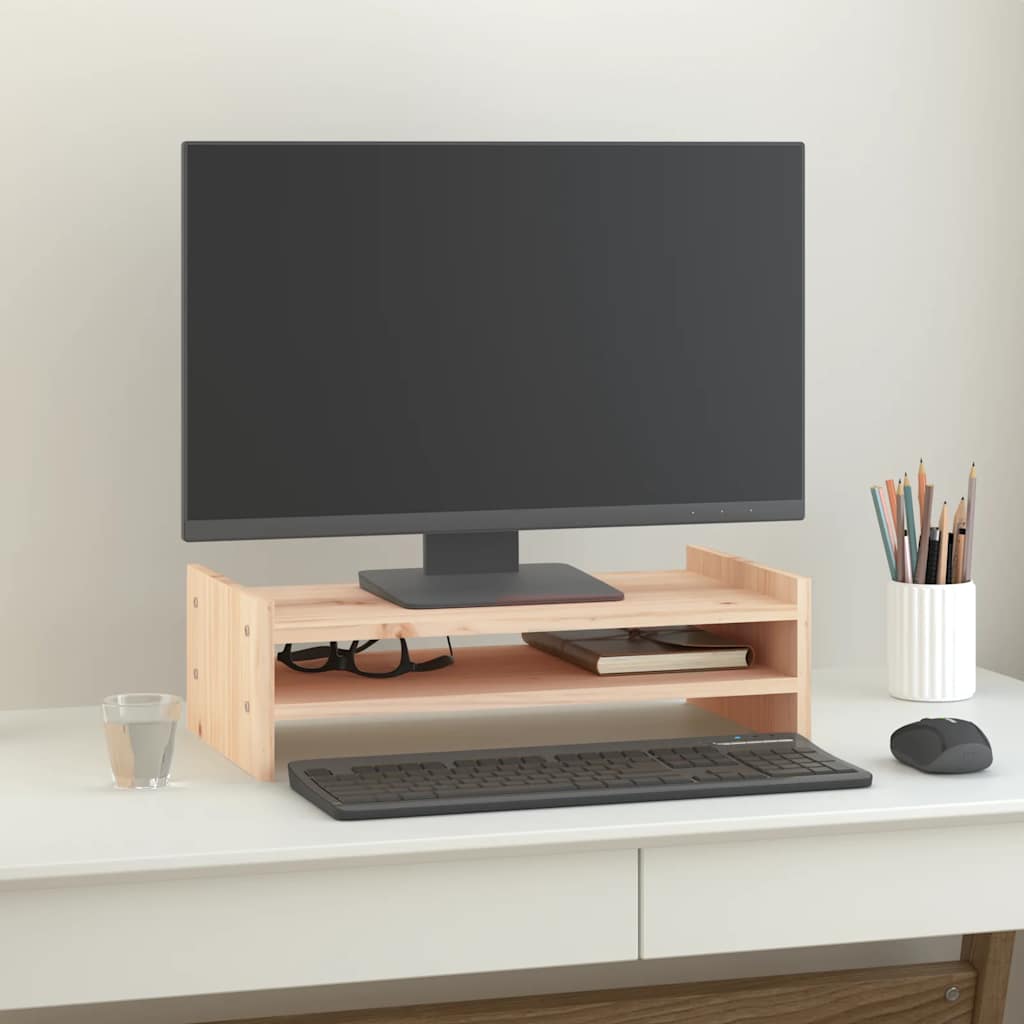 Le moniteur Vidaxl comprend une pin solide 50x27x15 cm