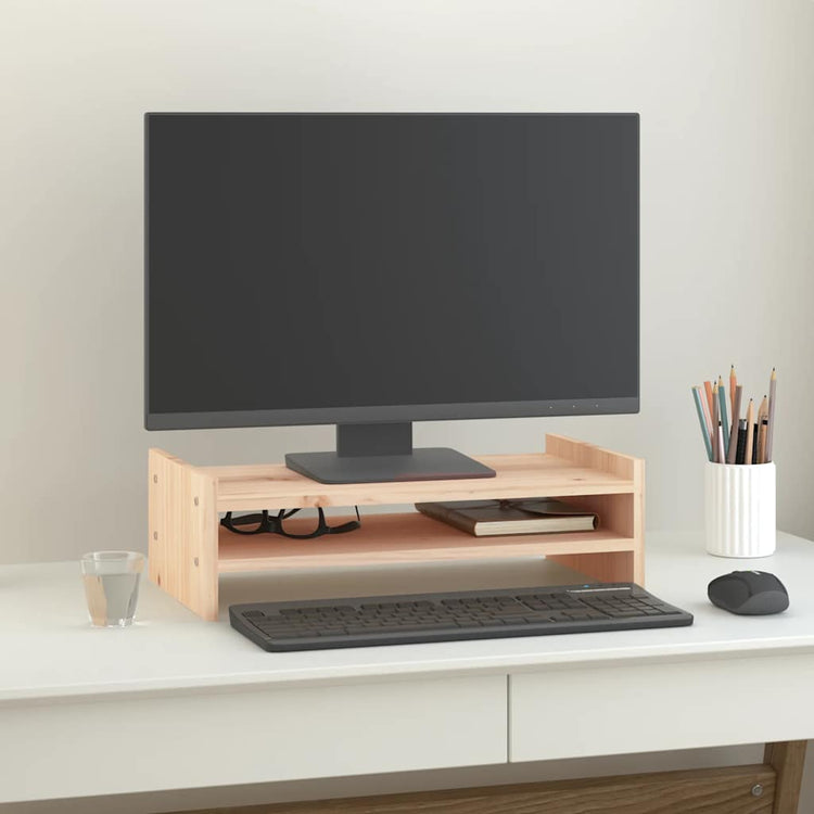 Le moniteur Vidaxl comprend une pin solide 50x27x15 cm