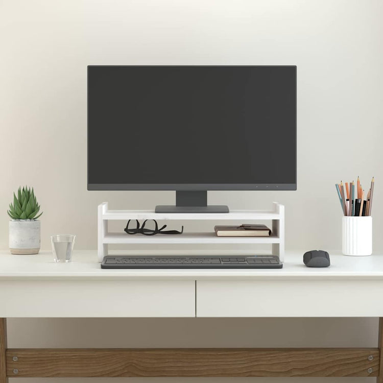 Le moniteur Vidaxl comprend 50x27x15 cm de pin solide blanc