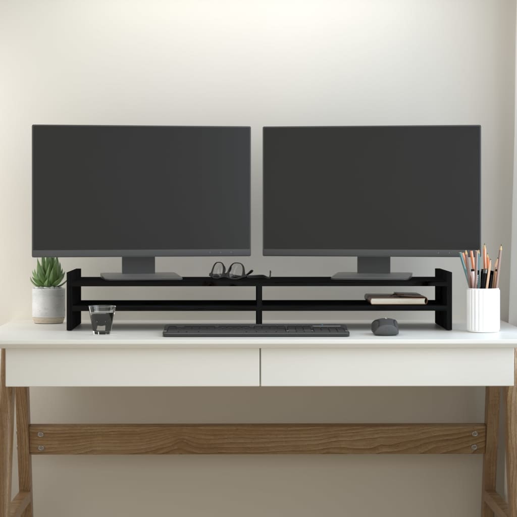 Vidaxl Monitor standard 100x27x15 cm Pine solide noir