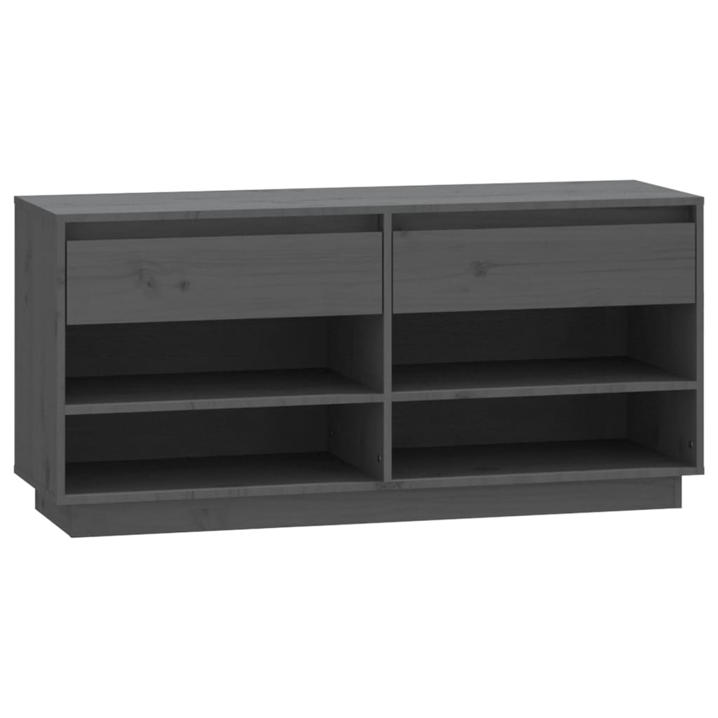 Armoire à chaussures Vidaxl 110x34x52 cm en pin massif gris