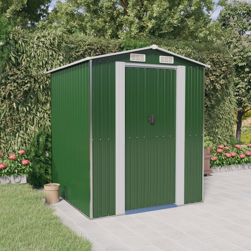 Vidaxl hangar de jardin 192x191x223 cm en acier galvanisé vert