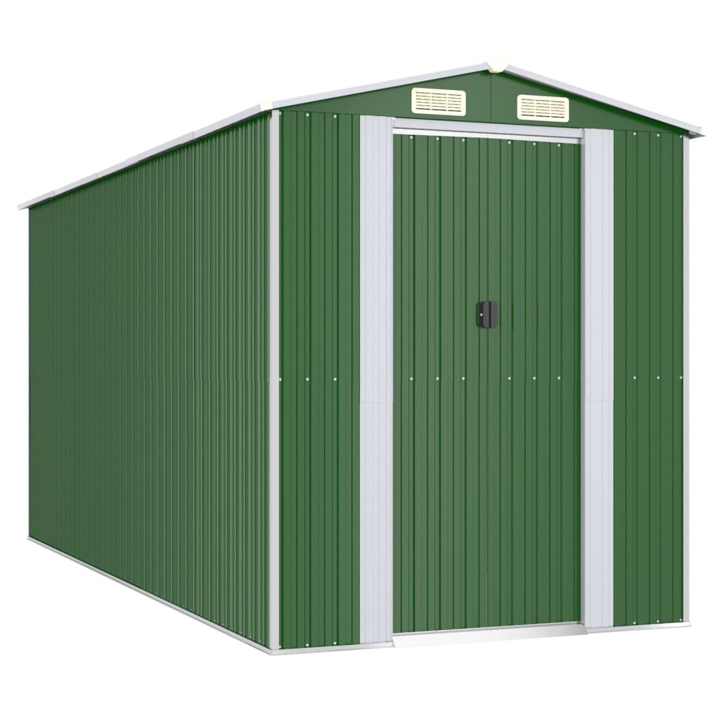 Vidaxl hangar de jardin 192x440x223 cm en acier galvanisé vert