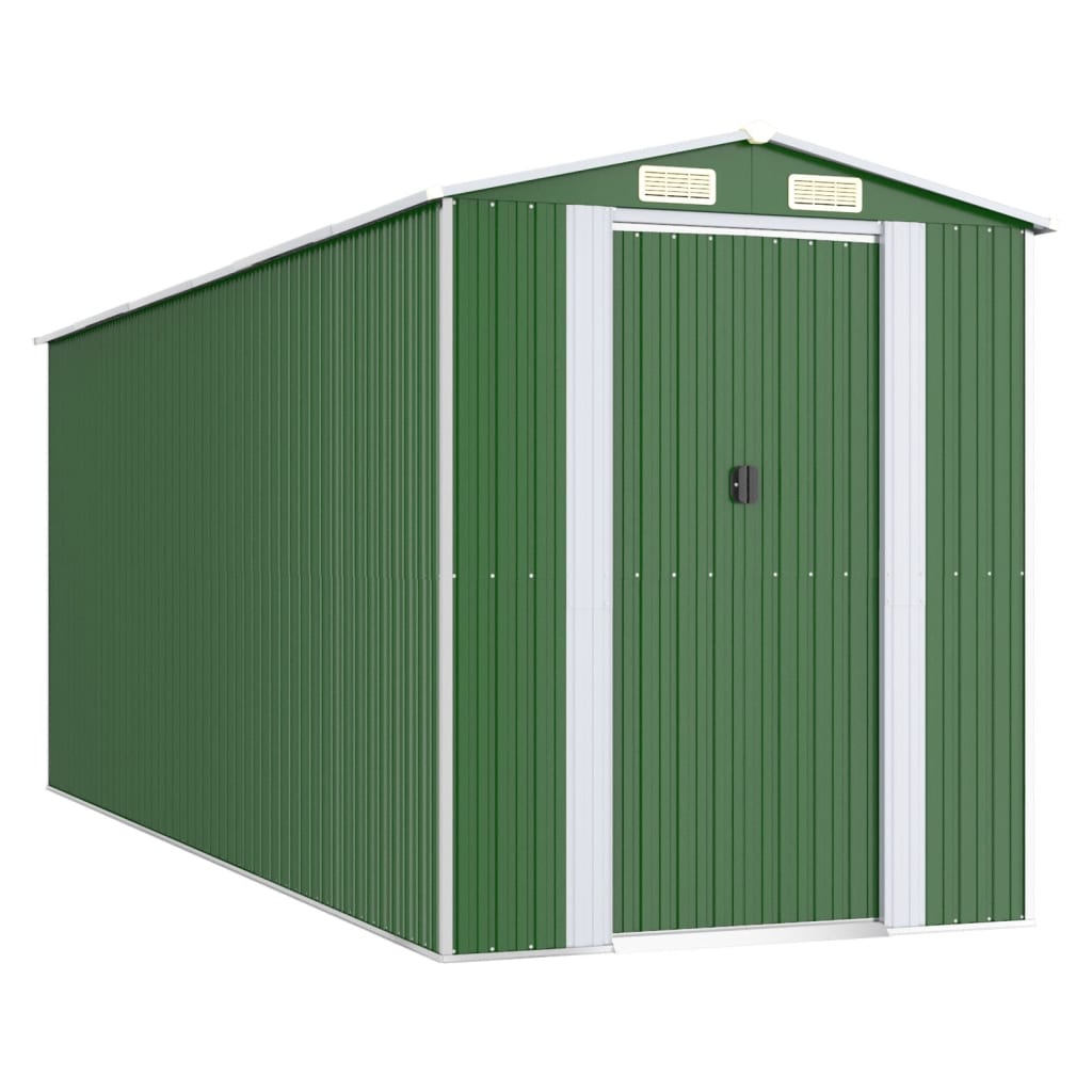 Vidaxl hangar de jardin 192x523x223 cm en acier galvanisé vert