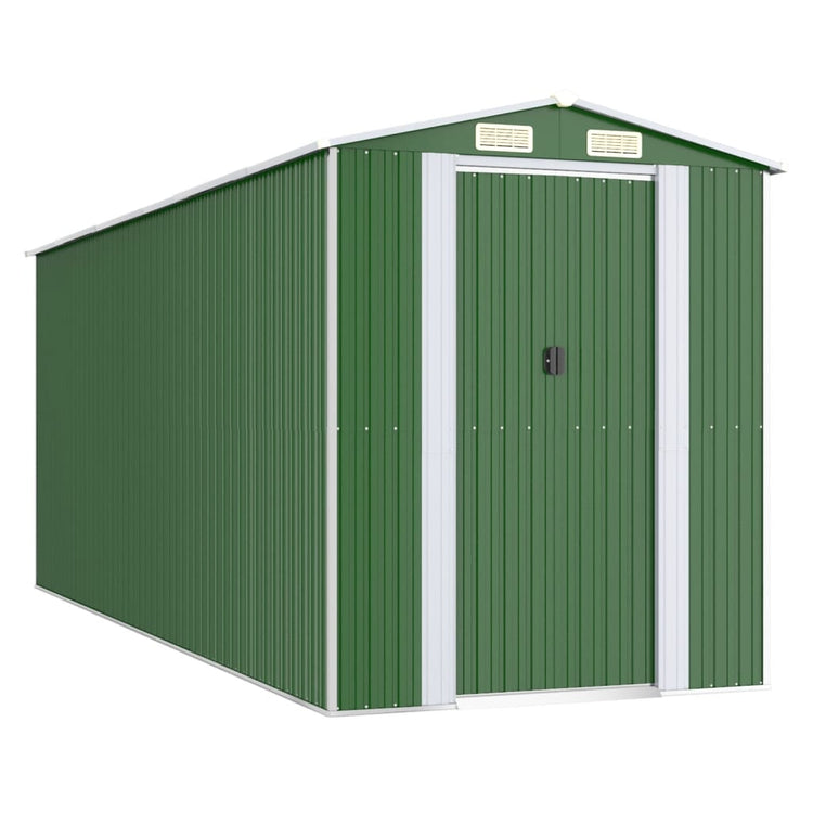 Vidaxl hangar de jardin 192x523x223 cm en acier galvanisé vert