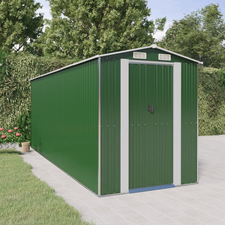 Vidaxl hangar de jardin 192x523x223 cm en acier galvanisé vert