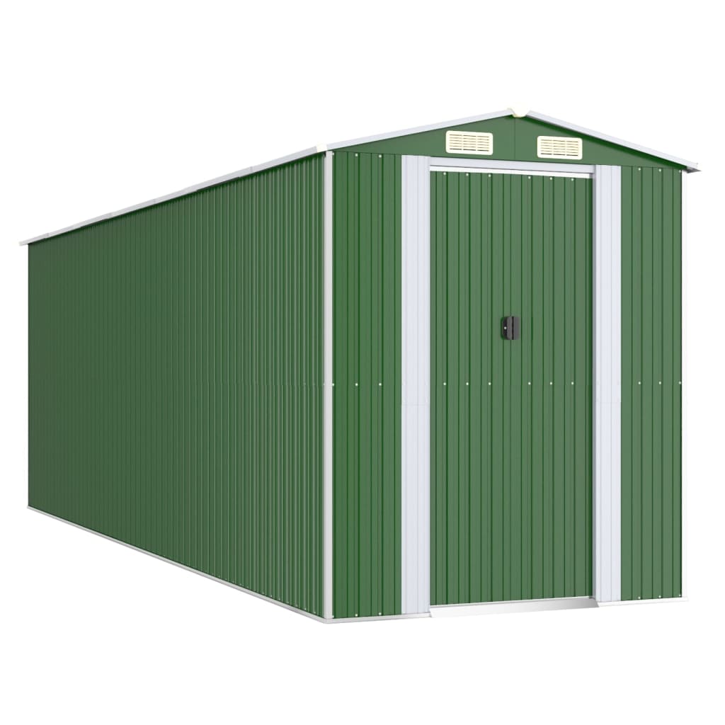 Vidaxl jardin hangar 192x606x223 cm en acier galvanisé vert