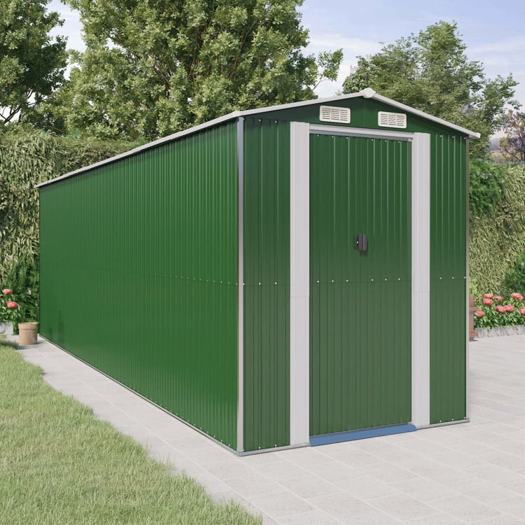 Vidaxl jardin hangar 192x606x223 cm en acier galvanisé vert