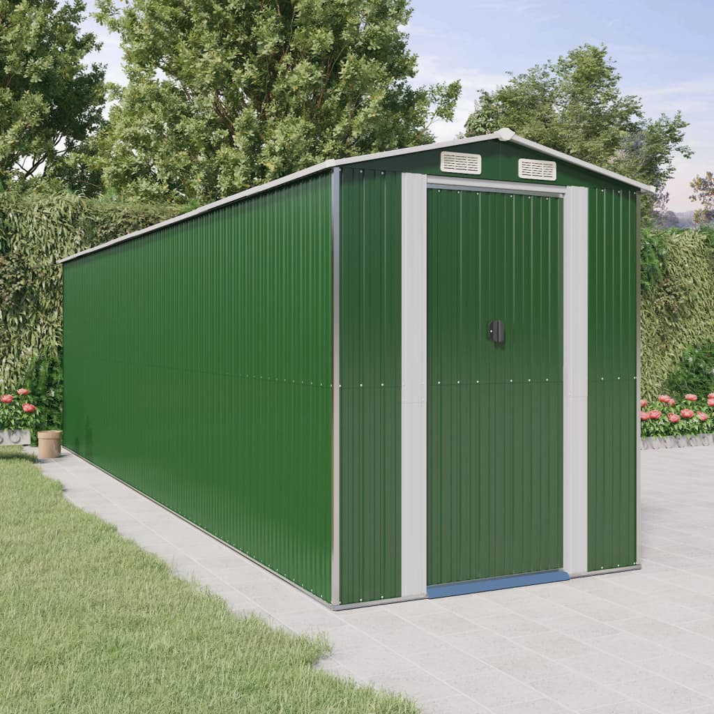 Vidaxl jardin hangar 192x689x223 cm en acier galvanisé vert